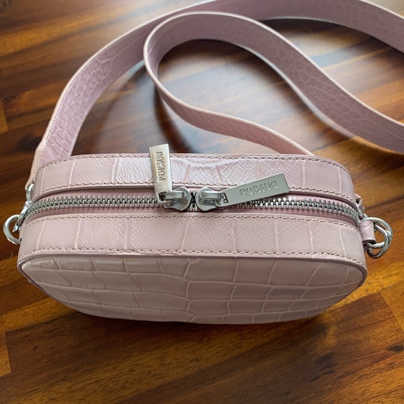 Pop & Suki Mauve Croc Leather Camera Bag - Picture 3 of 4